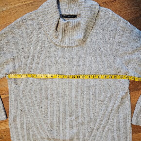 Peruvian Connection Alpaca Blend Cowl Neck Sweater Cream Beige Rib Knit Womens L - Picture 7 of 10